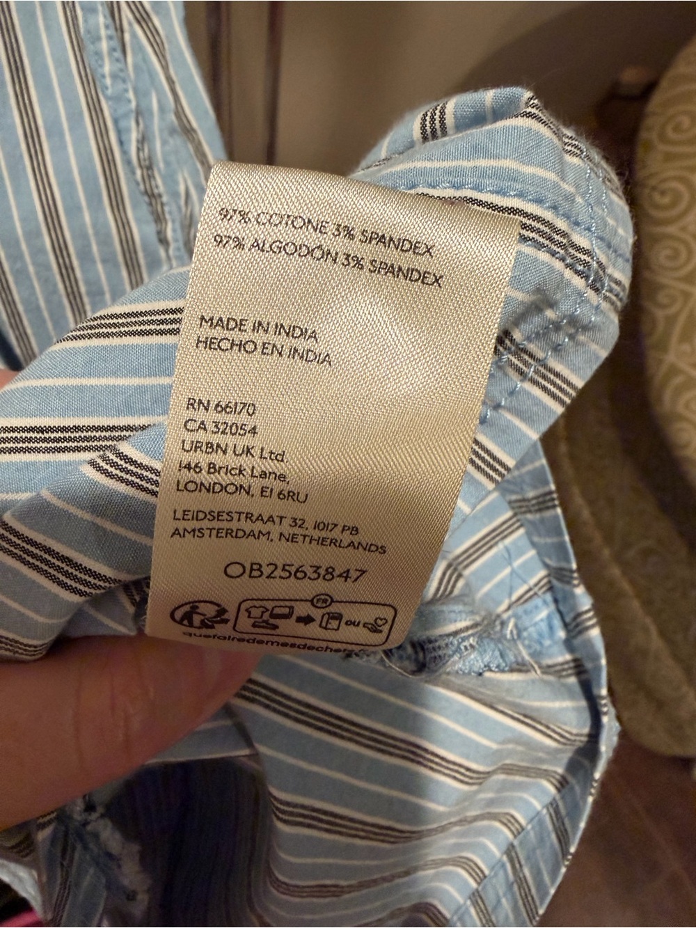 Anthropologie Pilcro Bobbi Light Blue Striped Mini Dress - Picture 6 of 6
